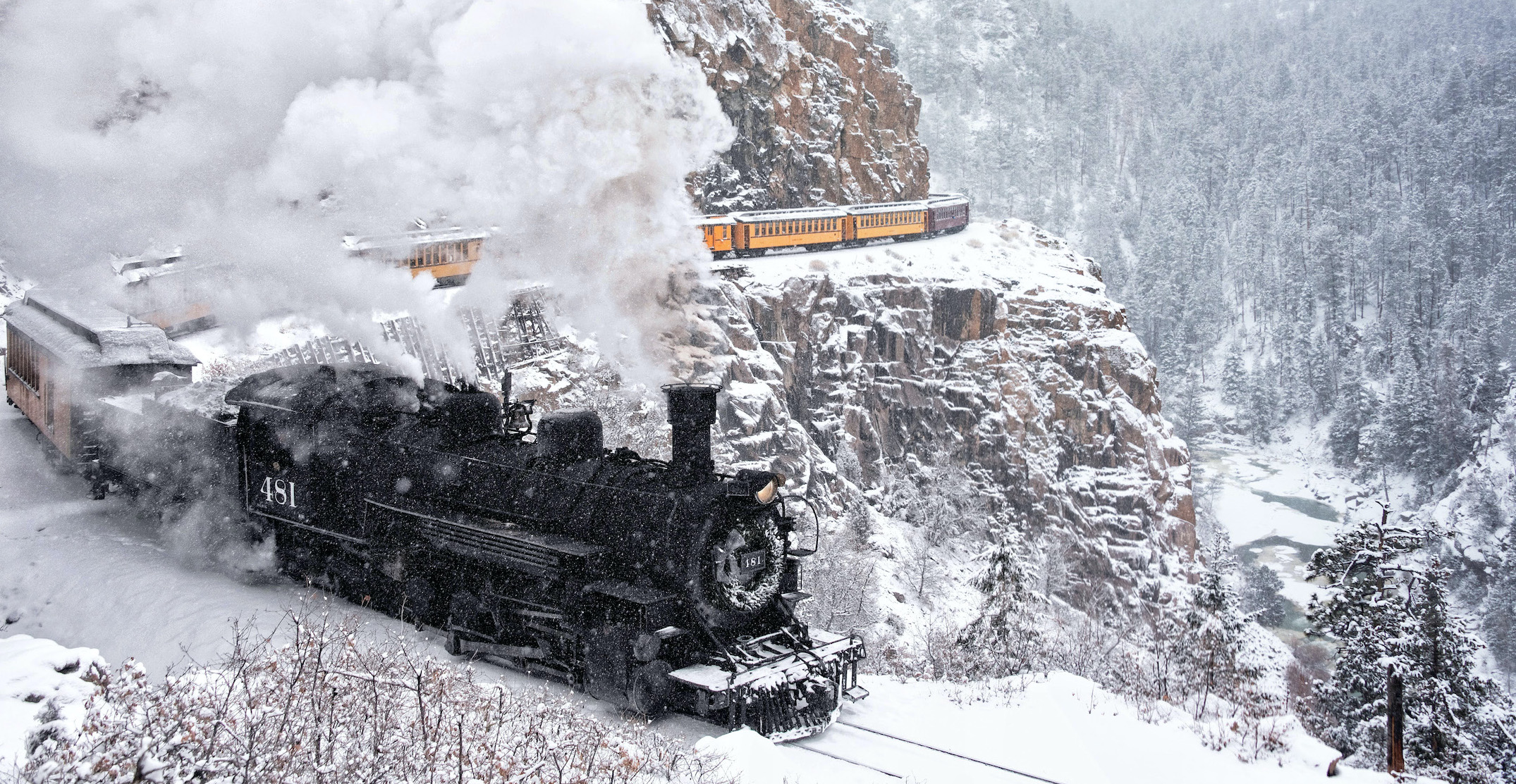 Durango Silverton Narrow Gauge Steam Locomotive In Snow Train Steam ...